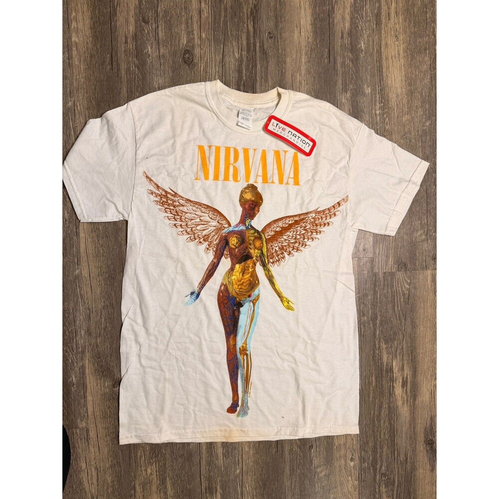 Nirvana In Utero Single Stitch Band T Shirt Size M Kurt Cobain 90s REPRINT